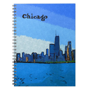 Carnet Chicago Skyline dans Collage Paint