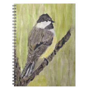 Carnet Chickadee Bird - peinture acrylique.