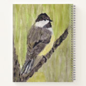 Carnet Chickadee Bird - peinture acrylique. (Dos)
