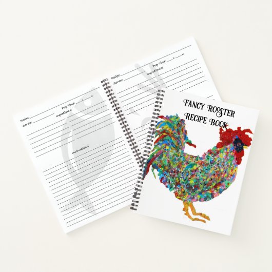 Carnet Chicken Art Multi-Color Fancy Rooster Recette Livr (Intérieur)