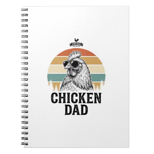 Carnet Chicken Dad Vintage Sunset Funny Chicken Lover Shi (Devant)