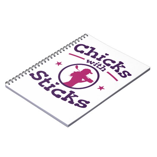 Carnet Chicks avec bâtons Golf Golfing Femmes (Côté gauche)