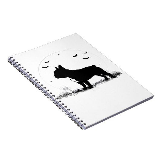 Carnet Chien à Chien à Chien - Halloween Lune Silhouette (Côté Droit)