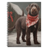 Carnet Chien à pointes à poils durs à Noël de neige (Devant)