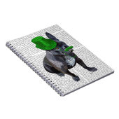Carnet Chien à tête verte avec chapeau et moustache (Côté Droit)