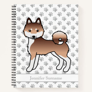 Carnet Chien Alaskan Klee Kai Rouge Et Blanc & Texte Pers