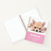 Carnet Chien animal photo rose blanc fille (Intérieur)