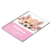 Carnet Chien animal photo rose blanc fille (Côté gauche)