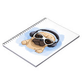 Carnet Chien avec casque 2 (Côté gauche)