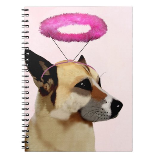 Carnet Chien avec Halo rose (Devant)