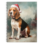 Carnet Chien beagle à Noël de neige (Devant)