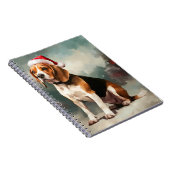 Carnet Chien Beagle dans la neige de Noël (Côté Droit)