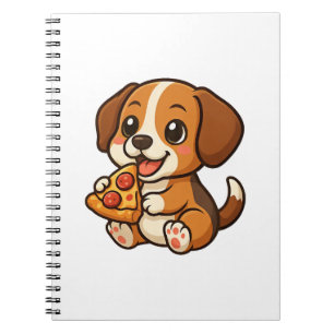 Carnet Chien beagle mignon pizza amateurs de pizza dessin