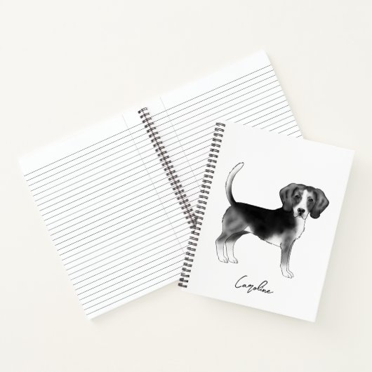 Carnet Chien Beagle Mignons En Noir Et Blanc Et Texte Per (Intérieur)