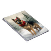 Carnet Chien berger allemand en Noël de neige (Côté Droit)