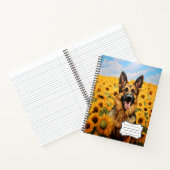 Carnet Chien berger allemand en tournesol (Intérieur)