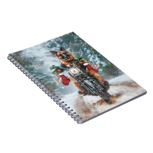 Carnet Chien berger allemand équitation moto Noël (Côté Droit)