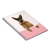 Carnet Chien berger allemand Pois roses (Côté Droit)
