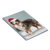 Carnet Chien berger australien en Noël de neige (Côté Droit)