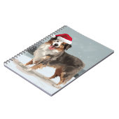 Carnet Chien berger australien en Noël de neige (Côté gauche)