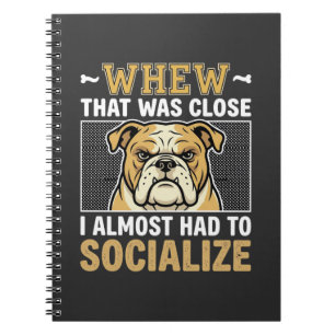 Carnet Chien bouledogue drôle socialiser