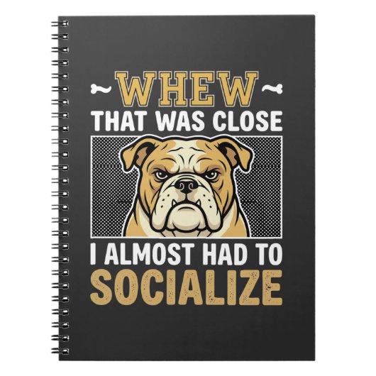 Carnet Chien bouledogue drôle socialiser (Devant)