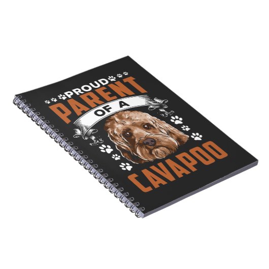 Carnet Chien Cavapoo Parent Cute Puppy Propriétaire (Côté Droit)