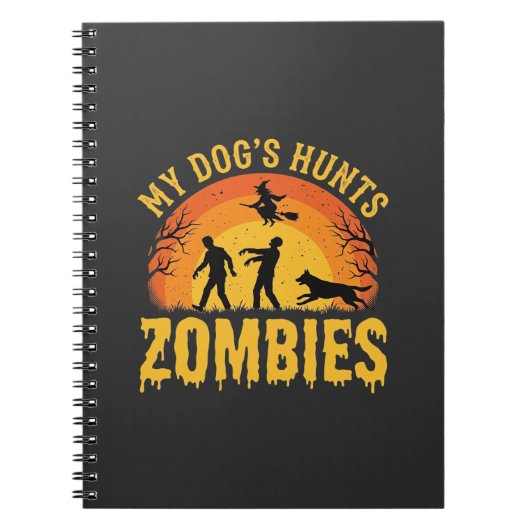 Carnet Chien Chasse Les Zombies Design Halloween (Devant)