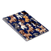 Carnet Chien Chien Chien bleu de la marine Design Motif (Côté Droit)