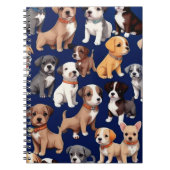 Carnet Chien Chien Chien bleu de la marine Design Motif (Devant)