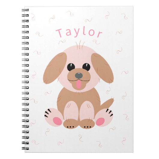 Carnet Chien Chien Pastel Personnalisé Carton Simple (Devant)