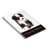 Carnet Chien chiot maltais noir et blanc (Côté Droit)