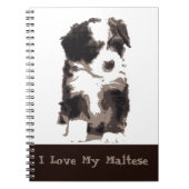 Carnet Chien chiot maltais noir et blanc (Devant)