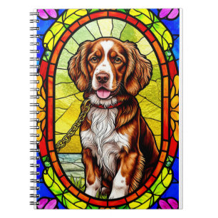 Carnet Chien Coloré Avec Verre Peint Chaîne en Or