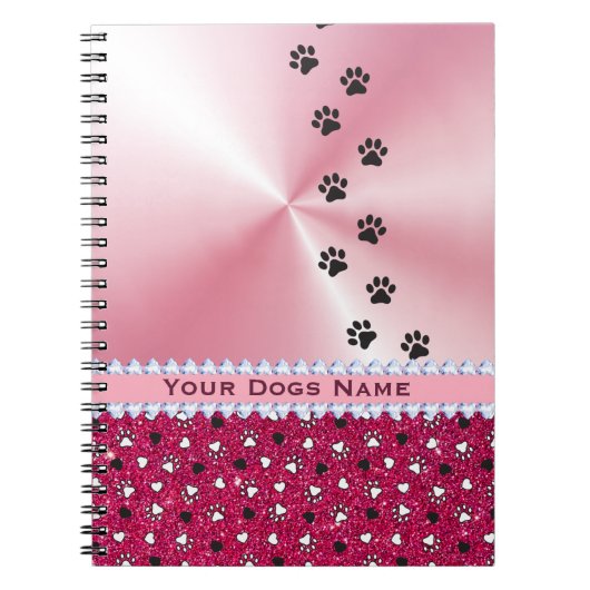 Carnet Chien Customisé fille Empreinte de patte et Partie (Devant)