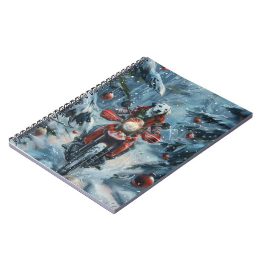 Carnet Chien dalmate équitation moto Noël (Côté gauche)