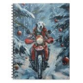 Carnet Chien dalmate équitation moto Noël (Devant)