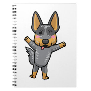 Carnet Chien de bétail australien Kawaii Emoticon