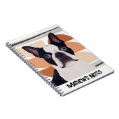 Carnet Chien de Boston Terrier - Orange Géométrique (Côté Droit)