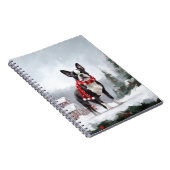 Carnet Chien de Boston Terrier pendant Noël de neige (Côté Droit)