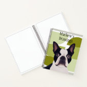 Carnet Chien de Boston Terrier - Vert géométrique (Intérieur)