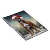 Carnet Chien de boxe en Noël de neige (Côté Droit)