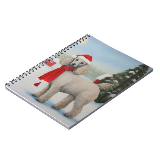 Carnet Chien de caniche à Noël de neige (Côté gauche)