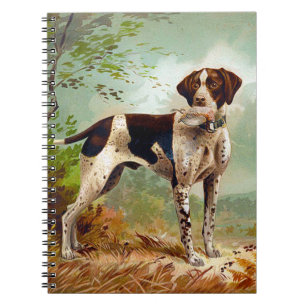 Carnet Chien de chasse avec oiseau dans la bouche
