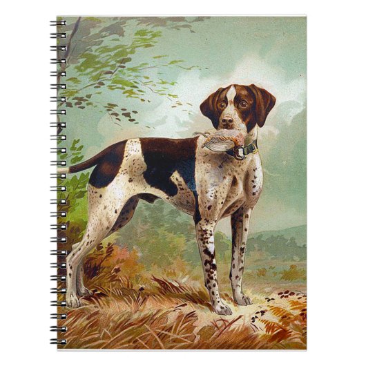 Carnet Chien de chasse avec oiseau dans la bouche (Devant)