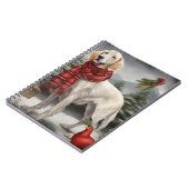 Carnet Chien de coin anglais en Noël de neige (Côté gauche)