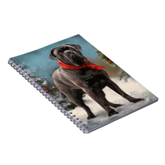 Carnet Chien de Corso en canne à neige Noël (Côté Droit)