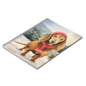 Carnet Chien de Dachshund à Noël de neige (Côté gauche)