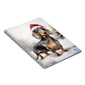 Carnet Chien de Dachshund à Noël de neige (Côté Droit)