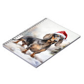 Carnet Chien de Dachshund à Noël de neige (Côté gauche)